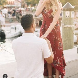 Red floral wrap dress. Only worn once!